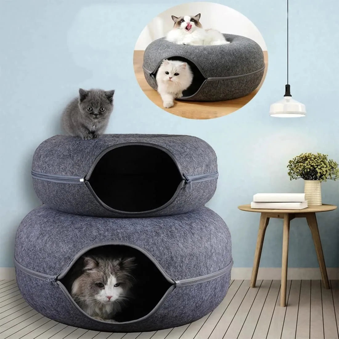 Cozy Tunnel Cat Bed